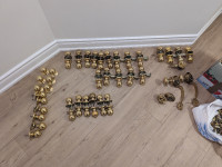 Various brass indoor door knobs