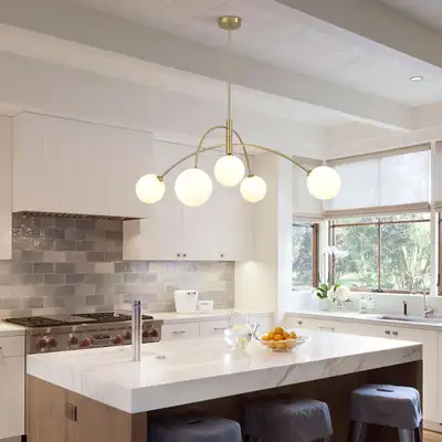 Mid-Century Modern 5-Light Gold Ceiling Light – Sputnik Chandeli, View more