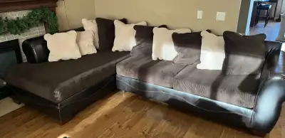 Couch - Chaise c/w Ottoman Purchased from Ashley Furniture Couch Dimensions 36" Deep x 80" Wide Chai...