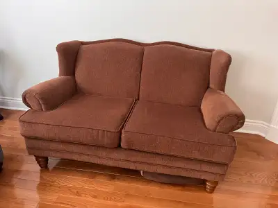 Brown love seat , View more