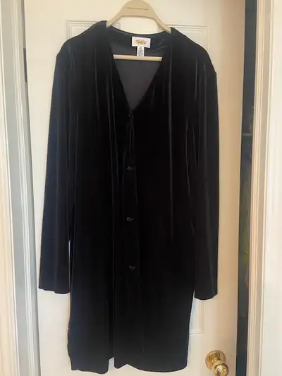 Talbots Black Velvet long duster, View more