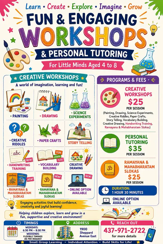 Fun and creative workshops 484541175746406401