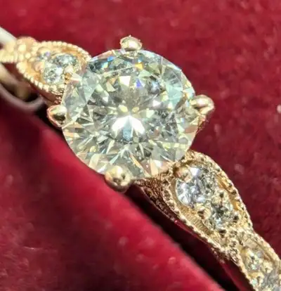 10K Yellow Gold Ring with 0.55 Carat Natural Diamonds, Total Weight 1.68 Grams Appraisal attached in...