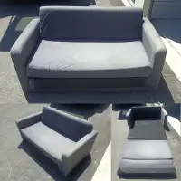 * * Free Delivery * * Small Grey Sleeper Sofa/ Pull Out Couch.