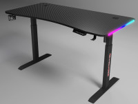 Gaming Desk with Premium Adjustable Carbon Fiber Top and Dynamic