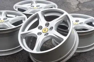 OEM 18"and 19"Ferrari 612 double staggered rims(5x114) + TPMS Set of Four Authentic 18 inch front an...