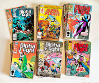 Lot de 93 Alpha Flight BD, Marvel Comics,  #1 à #96, 1983 à 1991