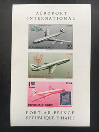 TIMBRES FEUILLET, HAITI 1960, AVIONS, trois timbres.