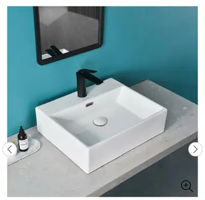 Davivy 20'' X 16.5'' Bathroom Ceramic Rectangle Vessel Sink With, View more