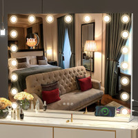 NEW Hasipu 40" x 32" Makeup Mirror with 19 Dimmable LED Lights