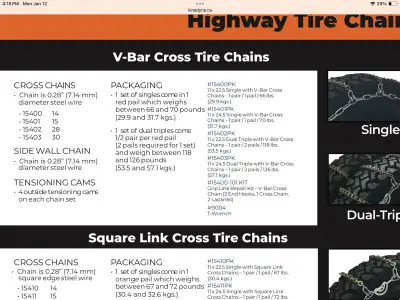 Kinedyne 11 x 22.5 Dual Triples with V Bars Brand new 2 pails New price $400 plus tax