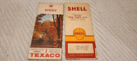 Vintage1960'S Texaco and Shell road maps