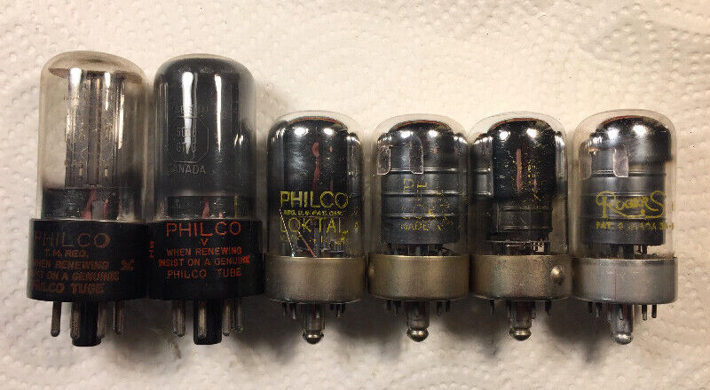 Amp/Radio tubes, capacitors, parts ( From Philco 1946 radio ) for sale  