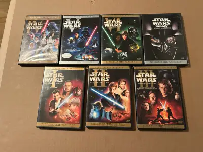 ALL 6 FOR $15. STAR WARS IV IS THE ORIGINAL LIMITED EDITION OF THE ORIGINAL THEATRICAL RELEASE, WHIC...