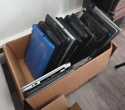 Box of Laptop Parts, HDD/SSD removed, View more