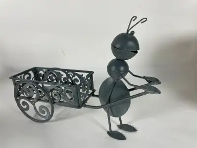 Whimsical Metal Ant with Cart – Fun Home Décor Piece, View more