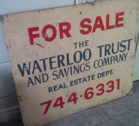Waterloo Trust and Savings Company, For Sale Sign, Wooden