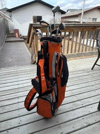 Taylormade Golf bag with used Irons, Driver and Sand wedge