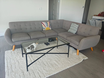 Modern Glass and Metal Coffee Table, View more