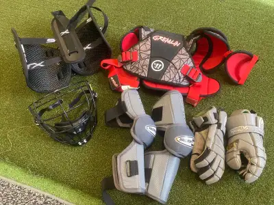 Cage, shoulder pads and elbow pads sold. Make an offer on other items. Excellent condition!