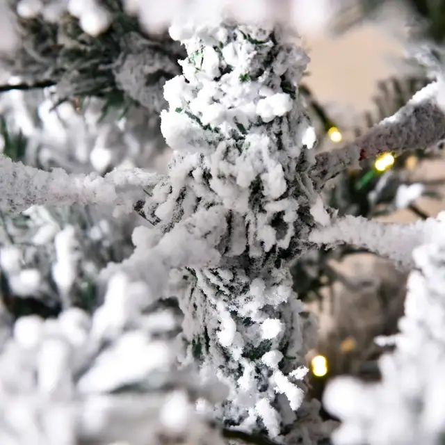 6ft Prelit Artificial Pencil Christmas Tree, Snow Flocked Slim X in Holiday, Event & Seasonal in Markham / York Region - Image 10