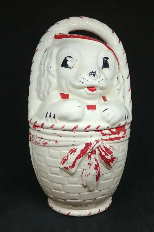 VINTAGE COOKIE JAR - FRENCH POODLE  IN A BASKET - ADORABLE in Arts & Collectibles in Winnipeg - Image 2