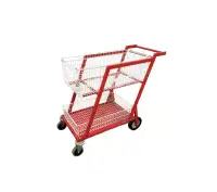 Work Utility Cart 2 Basket Office Mail Trolley W/ Wheels K6720