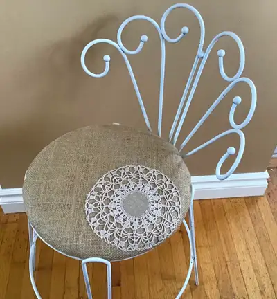 Cute White Metal Vanity Chair, View more