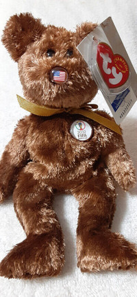 Ty Beanie Baby Champion  U.S.A. FIFI Champion  Bear