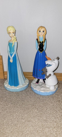 Frozen Anna and Elsa 12" Tall Ceramic Statues