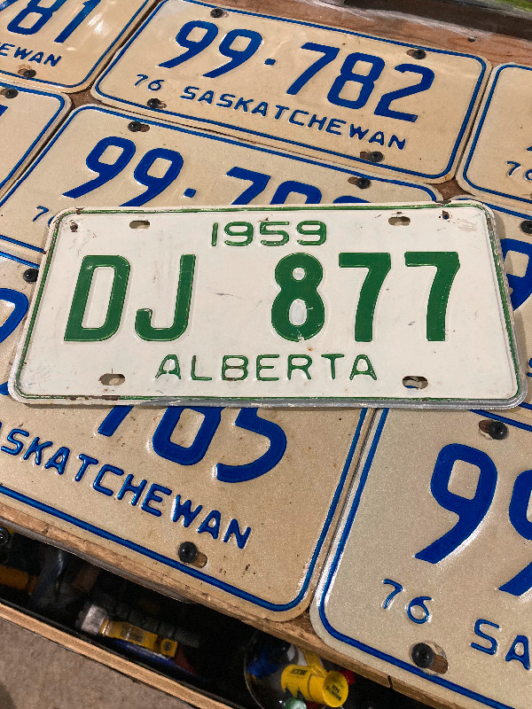 1959 Alberta license plate in Arts & Collectibles in Prince Albert
