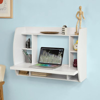 New Floating Turnover Wall-Mounted Desk with Storage Shelves