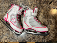 VIC Frost Recreational Ice Skates, Youth, White/Pink, Size 12