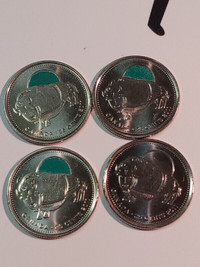Canada 2011 25 cents Coloured and non Bison buffalo