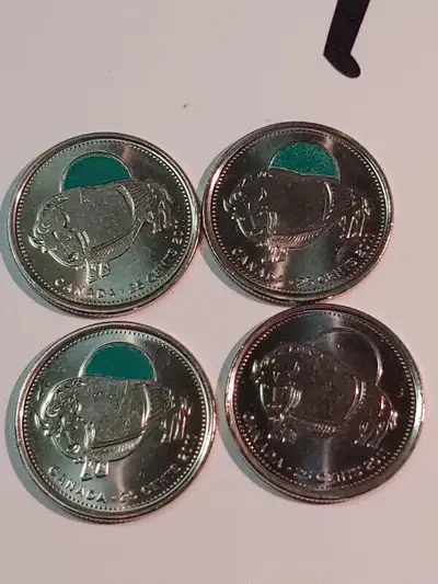 Canada 2011 25 cents Coloured and non Bison buffalo, View more