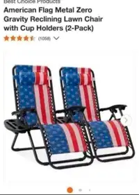 NEW set of 2 outdoor reclining zero gravity chairs 