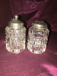 Vintage Crystal Salt and Pepper