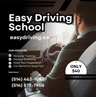 SAAQ Road Test Car Rental - Instant Booking! Get ready to ace your SAAQ road test with our: Dual-bra...