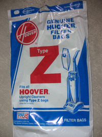 Hoover, Vacuum filter bags and belt.  Type Z bags (Reduced)