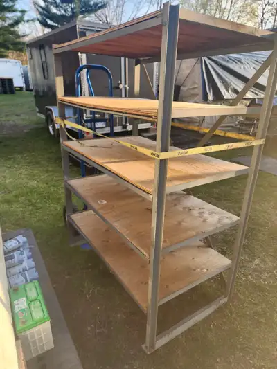 Heavy-Duty Steel Shelve Welded Angle Iron Construction 5 Shelves, View more