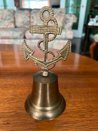 Vintage Anchor and Rope Brass Bell