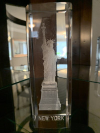 New York 3D Laser Etch Crystal Glass Statue of Liberty 