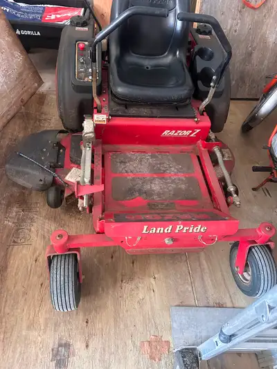 44” Lawn Pride zero turn lawn mower in very good condition. Heavy duty deck with triple blades. Low...