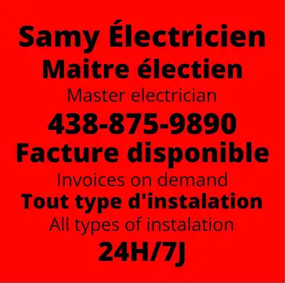 Maître Électricien / Master Electrician with RBQ licence, View more