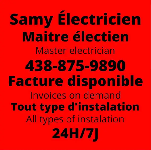 Master Electrician with RBQ license62864740464259122