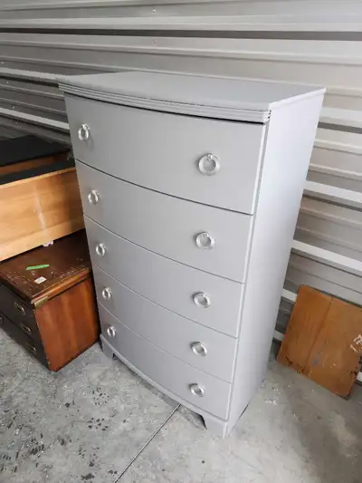 Grey dresser tallboy silver knobs, View more
