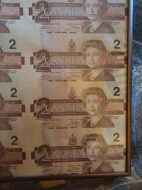 Feuille de $2.00 (1986) $2.00 uncut sheet