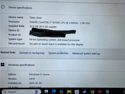 Selling my high-performance gaming PC, featuring an Intel Core i7-10700F CPU, 32GB of RAM, and an NV...