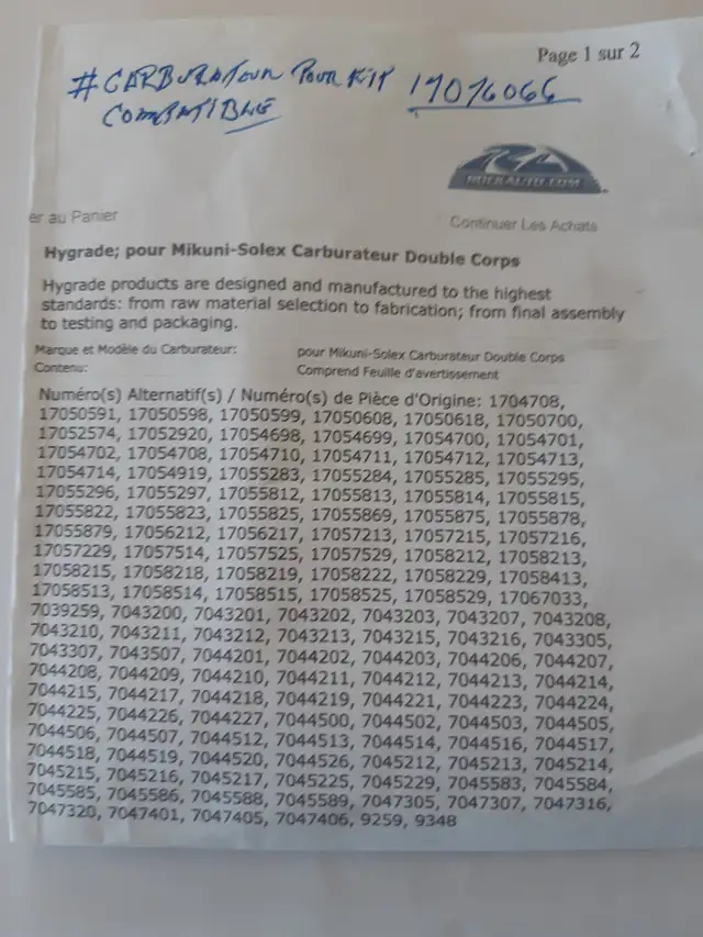 Kit Carburateur 4 Barils ROCHESTER OEM 17076066 Corvette73-74etc in Other Parts & Accessories in Longueuil / South Shore - Image 4