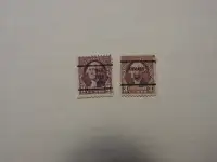 2 1930's  3 Cent Washington Pre-Canceled Stamps